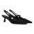 shoes&blues.es 98411 Zapato para Mujer de Salon con Tacon bajo, Punta Fina y Tira Cruzada. Estampado Liso, Ideal para Looks de Oficina o Eventos Especiales. Negro Talla 40